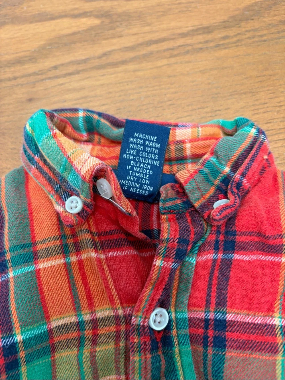 Ralph Lauren Red and Green Plaid Button-Down Toddler Boys Shirt - Size 24M